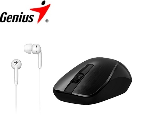 MOUSE GENIUS + AUDIFONO HS-M320 MH-7018 BLACK/WHITE (PN 31280006401)