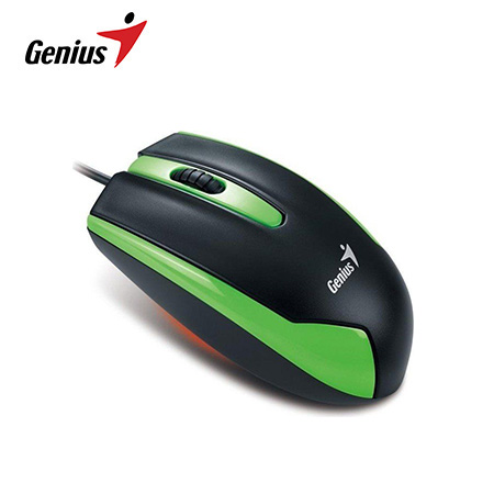 MOUSE GENIUS DX-100 USB OPTICO BLACK/GREEN (PN 31010009106) 1200DPI