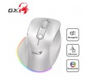 MOUSE GENIUS ERGO 9000S PRO DUAL RECARGABLE WIRELESS/BT 6-BOT SILENT RGB PEARL WHITE (31030039400)