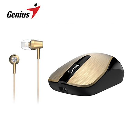 MOUSE GENIUS + AUDIFONO HS-M360 MH-8015 IRON GOLD (PN 31280002400)