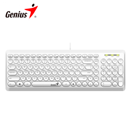 TECLADO GENIUS SLIMSTAR Q200 USB MULTIMEDIA SP WHITE (31310020411)