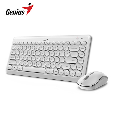 TECLADO GENIUS + MOUSE LUXEMATE Q8000 TKL WIRELESS USB MULTIMEDIA SP WHITE (31340013410)