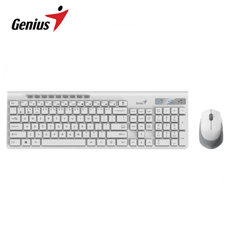 TECLADO GENIUS + MOUSE SLIMSTAR 8230 WIRELESS/BLUETOOTH MULTIMEDIA WHITE (31340015401)