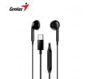 AUDIFONO C/MICROF. GENIUS HS-M365 IN-EAR USB-C BLACK (31710030400)