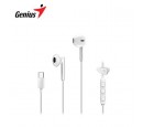 AUDIFONO C/MICROF. GENIUS HS-M366 IN-EAR USB-C 14.2MM CLIP GIRATORIO WHITE (31710033401)