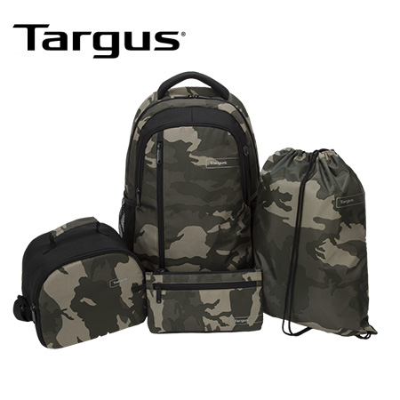 KIT MOCHILA SPORT TARGUS 15.6"+MORRAL+LONCHERA+ESTUCHE CAMUFLADO GREEN  (PN BUS89105DI-70)