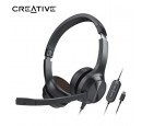 AUDIFONO C/MICROF. CREATIVE CHAT USB 40MM USB-C/ADAPTADOR USB-A NOISE-CANCELLING MUTE BLACK (51EF0980AA000)
