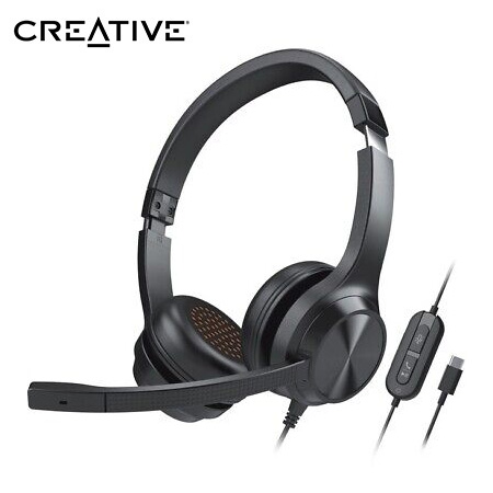 AUDIFONO C/MICROF. CREATIVE CHAT USB USB-C NOISE-CANCELLING MUTE BLACK (51EF0980AA000)