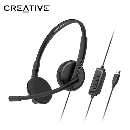 AUDIFONO C/MICROF. CREATIVE HS-220 USB NOISE-CANCELLING MUTE BLACK (51EF1070AA001)