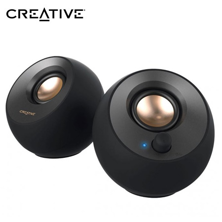 PARLANTE CREATIVE PEBBLE V2  2.0  8W/16W 3.5MM USB-C-POWER BLACK (51MF1695AA000)