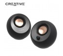 PARLANTE CREATIVE PEBBLE V3  2.0  8W/16W BT/3.5MM USB-C-POWER/AUDIO BLACK (51MF1700AA000)