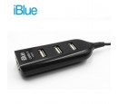 HUB USB IBLUE 4 PORT 3.0 BLACK (52054-BK)