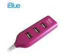 HUB USB IBLUE 4 PORT 2.0 RED (PN 52054-RD)