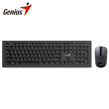 TECLADO GENIUS + MOUSE SLIMSTAR SMART 8008 WIRELESS BLACK (PN 31340001401)