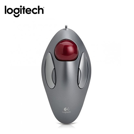 MOUSE LOGITECH TRACKMAN MARBLE OPTICAL USB SILVER/RED (PN 910-000806)
