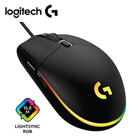 MOUSE LOGITECH G203 LIGHTSYNC OPTICAL 8000 DPI RGB BLACK (910-005790)