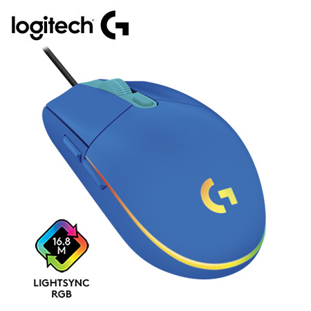 MOUSE LOGITECH G203 LIGHTSYNC OPTICAL 8000 DPI RGB BLUE (910-005792)