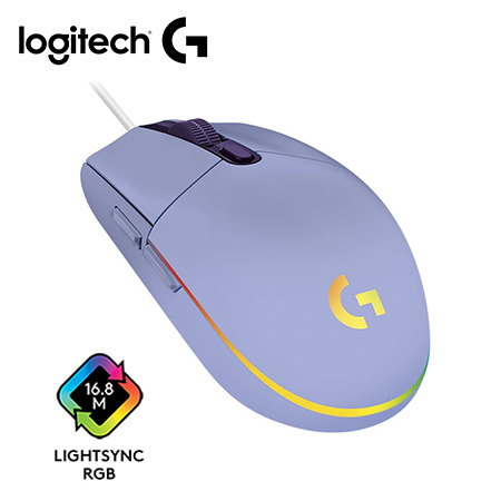 MOUSE LOGITECH G203 LIGHTSYNC OPTICAL 8000 DPI RGB LILA (910-005851)