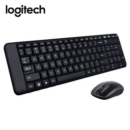 TECLADO LOGITECH + MOUSE MK220 WIRELESS USB SP BLACK (PN 920-004430)*