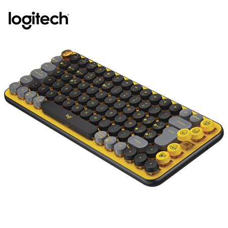 TECLADO LOGITECH POP KEYS MULTI-DEVICE WIRELESS/BT BLACK/YELLOW (920-010713)