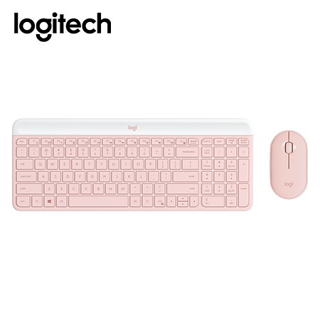 TECLADO LOGITECH + MOUSE MK470 WIRELESS SLIM USB ROSE (920-011312)