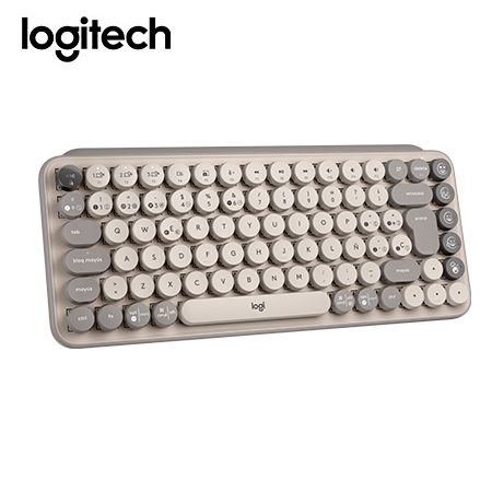 TECLADO LOGITECH POP KEYS MULTI-DEVICE WIRELESS/BT MIST SAND GRAY (920-011518)