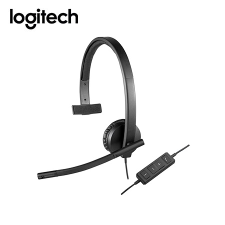 AUDIFONO C/MICROF. LOGITECH B2B H570E USB MONO BLACK (981-000570)