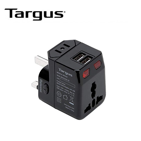 CARGADOR D/PARED TARGUS DUAL USB PORTS 10W BLACK (PN APK032US)