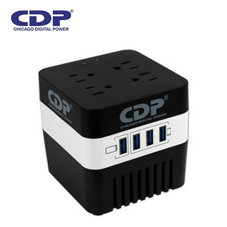 ESTABILIZADOR CDP RU-AVR604I 600VA/300W 4 SALIDAS 4 PUERTOS USB (RU-AVR604I)