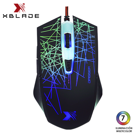 MOUSE XBLADE GAMING DAGGER 2400 DPI ILUMINACION MULTICOLOR BLACK (GXB-M307)