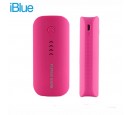 BATERIA PORTATIL IBLUE 5600 MAH USB LINTERNA INDICADOR LED BOX ROSADO (PN 0024989)**