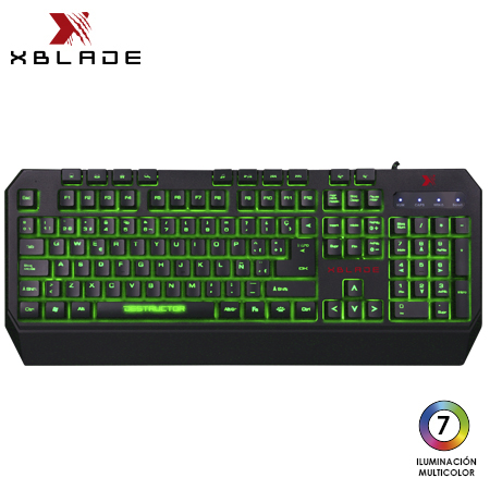 TECLADO XBLADE GAMING DESTRUCTOR MULTIMEDIA ILUMINACION MULTICOLOR SP BLACK (GXB-K622)