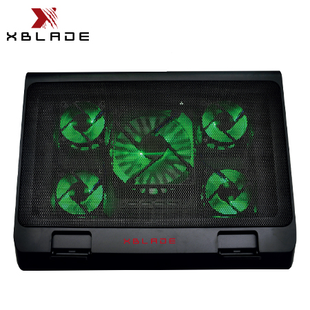 COOLER XBLADE P/NOTEBOOK GLACIUS 17" 5 FAN USB GREEN LIGHT BLACK (GXB-H501-BK)