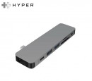 HUB USB-C HYPER 7 IN 1 HDMI/USB-A 3.0/CARD READER/USB-C POWER DELIVERY 60W (GN21D-GRAY)