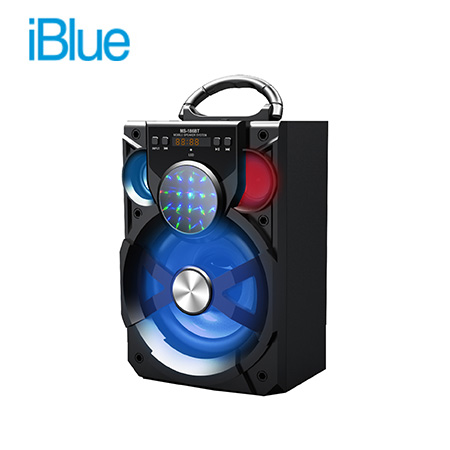 PARLANTE IBLUE BLUETOOTH ILUMINADO USB/MICRO SD/FM 15W-600MAH BLACK (PN HS-186BTBK)