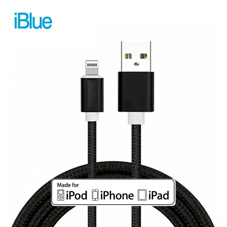 CABLE LIGHTNING IBLUE P/IPHONE BLACK 1M (PN IBCL01)**
