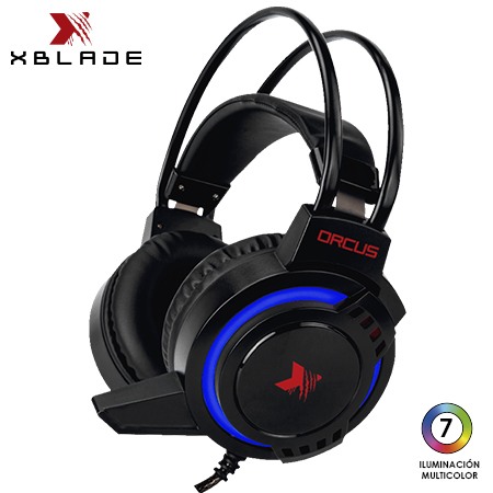 AUDIFONO C/MICROF. XBLADE GAMING ORCUS VIBRACIN ESTEREO ILUMINACION MULTICOLOR BLACK/RED (GXB-HG9026)