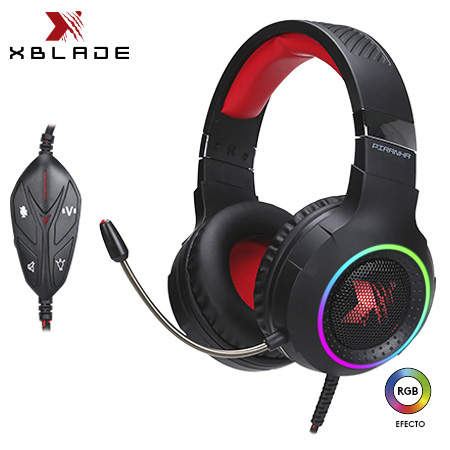 AUDIFONO C/MICROF. XBLADE GAMING ELITE PIRANHA USB 7.1 VIBRACIN RGB BLACK (GXB-ES9280)