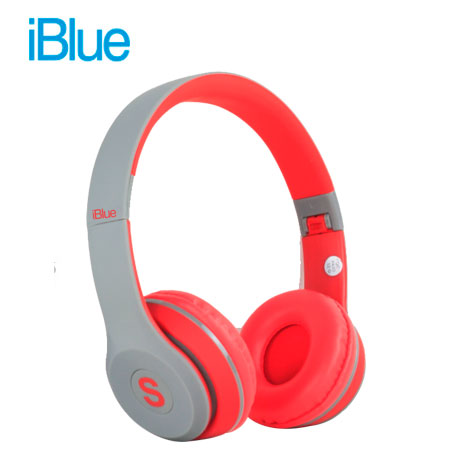 AUDIFONO C/MICROF. IBLUE SCREAM S019 BLUETOOTH/FM/MICRO SD GREY/RED (PN S019-GR)