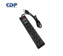 SUPRESOR DE PICOS CDP 06 TOMAS BLACK 220V (R-PS6 )