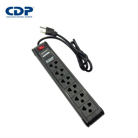 SUPRESOR DE PICOS CDP R-SS6I 6 TOMAS BLACK 220V  (R-SS6I)