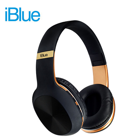 AUDIFONO C/MICROF. IBLUE REBEL BLUETOOTH/FM/MICRO SD BLACK/GOLD (PN HB951R-BG)