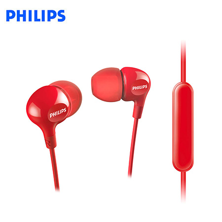 AUDIFONO C/MICROF. PHILIPS IN-EAR SHE3555RD 3.5MM BASS RED GLOSS*