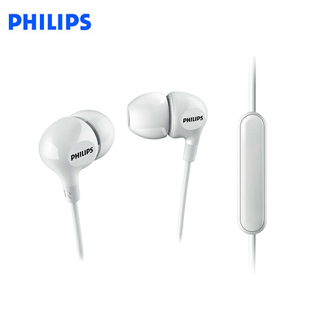AUDIFONO C/MICROF. PHILIPS IN-EAR SHE3555WT 3.5MM BASS WHITE GLOSS*