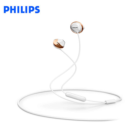 AUDIFONO C/MICROF. PHILIPS IN-EAR SHE4205WT 3.5MM BASS HYPRLITE WHITE/GOLD*