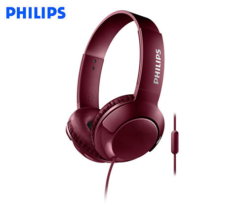 AUDIFONO C/MICROF. PHILIPS SHL3075RD 3.5MM BASS+ RED*