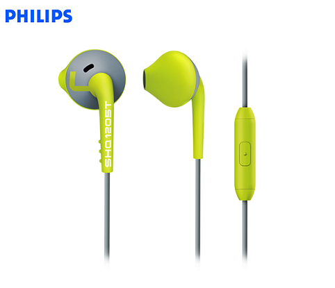 AUDIFONO C/MICROF. PHILIPS DEPORTIVO SHQ1205TLF GREEN/GRAY (PN SHQ1205TLF/00)*