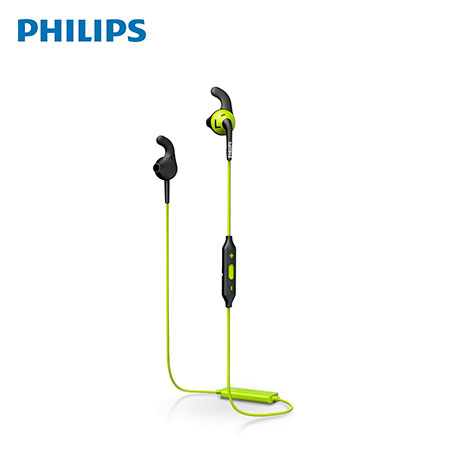 AUDIFONO C/MICROF. PHILIPS IN-EAR BT SHQ6500CL SPORT ACTION FIT BLACK/GREEN*