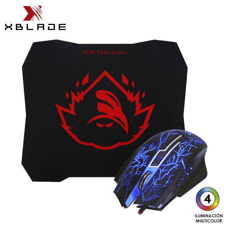 MOUSE XBLADE GAMING STORMRAGE + PAD MOUSE KIT 2 EN 1 BLACK (GXB-MP381)