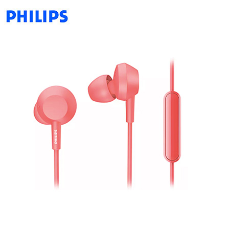 AUDIFONO C/MICROF. PHILIPS IN-EAR TAE4105RD 3.5MM BASS RED*